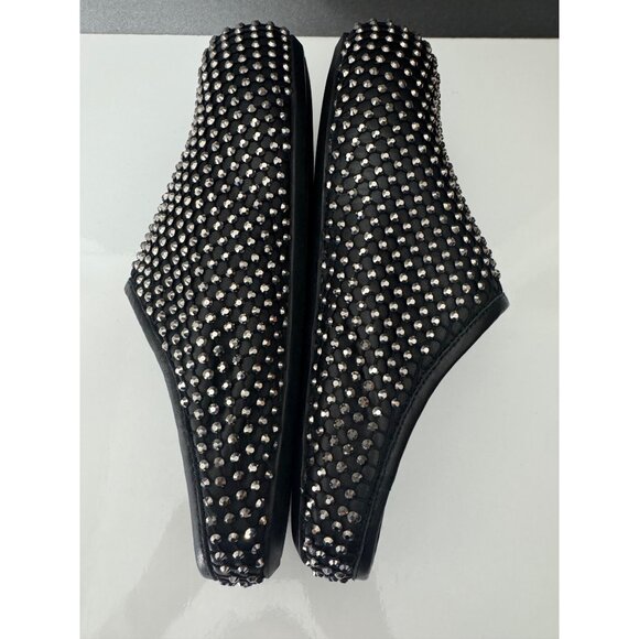 NEW MARNI Fussbett Sabot Black Leather Rhinestone Mules Size 36 US 6 - Picture 6 of 7